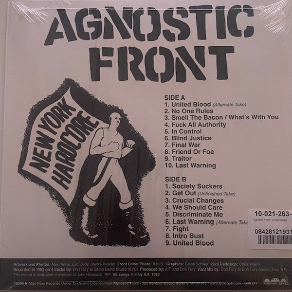 AGNOSTIC FRONT "United Blood" LP (Red Vinyl)