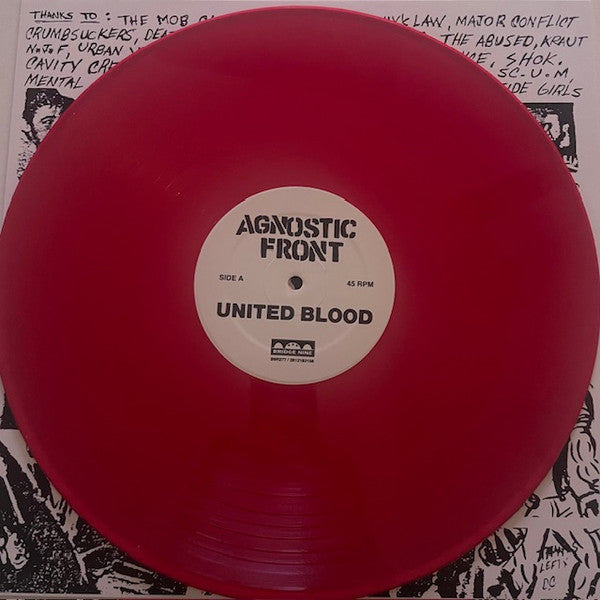 AGNOSTIC FRONT "United Blood" LP (Red Vinyl)