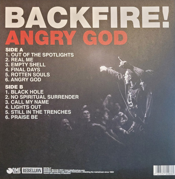 BACKFIRE! "Angry God" LP (Splatter Vinyl)