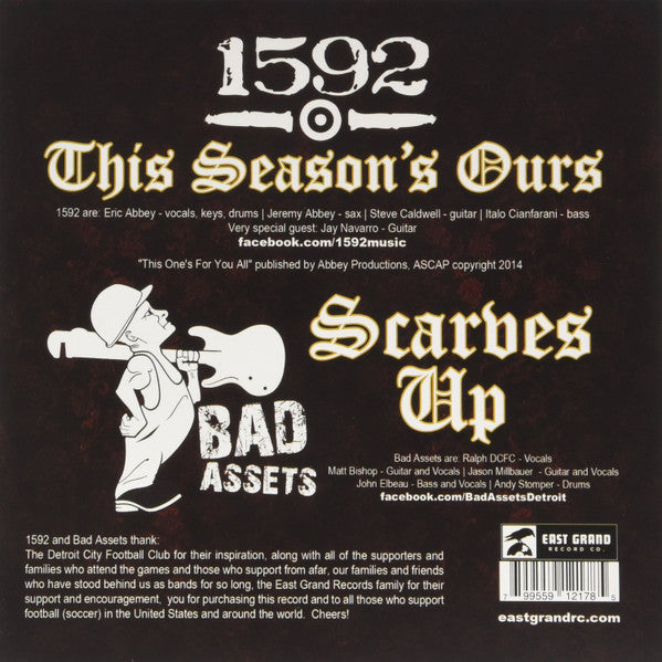 BAD ASSETS/1592 "This Season is Ours/Scarves Up" EP (Red/Yellow Vinyl)