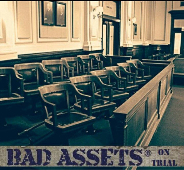 BAD ASSETS "On Trial" LP (White/Blue Vinyl)