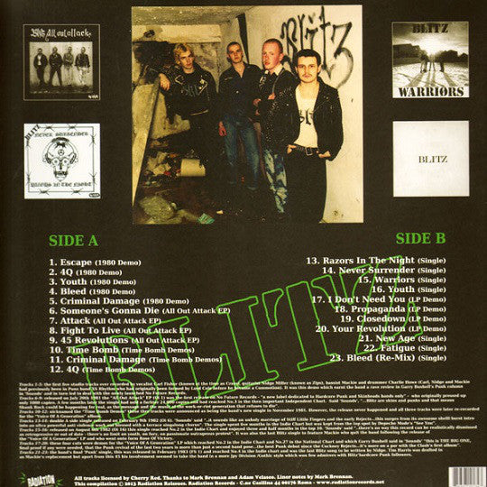 BLITZ "Time Bomb Early Singles And Demos Collection" LP (2013)