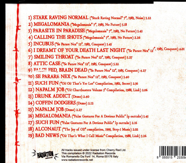 BLOOD, THE "Total Megalomania" CD