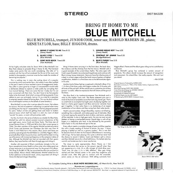 MITCHELL, BLUE "Bring it Home to Me" LP (180g)