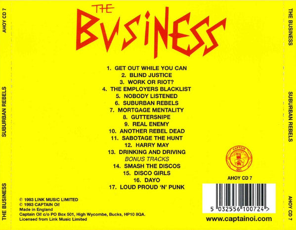 BUSINESS, THE "Suburban Rebels" CD (Import)