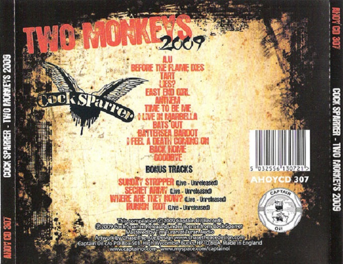 COCK SPARRER "Two Monkeys" CD (2009)