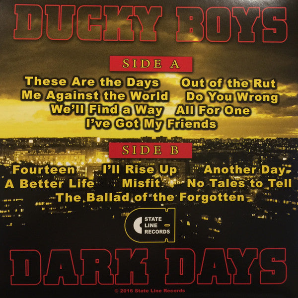 DUCKY BOYS "Dark Days" LP (Clear Vinyl)