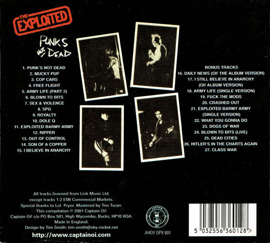 EXPLOITED, THE "Punks Not Dead" CD (Digipak w/ BONUS)