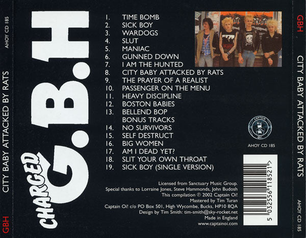 CHARGED G.B.H. "City Baby Attacked By Rats" CD