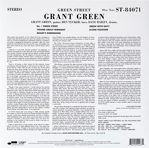 GREEN, GRANT "Green Street" LP (180g)