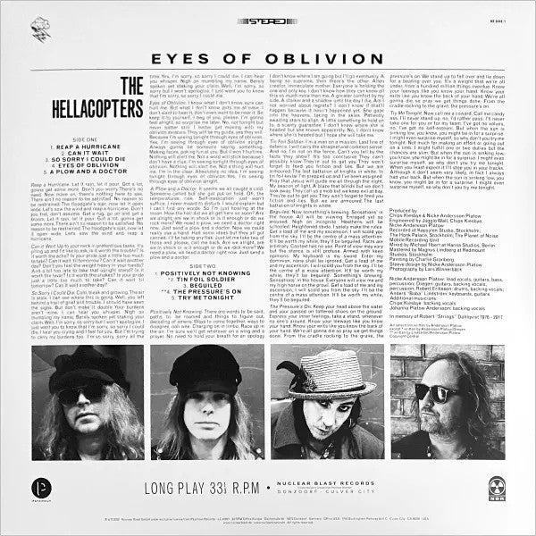 HELLACOPTERS, THE "Eyes of Oblivion" LP (Petrol)
