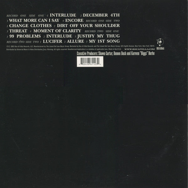JAY-Z "The Black Album" LPx2