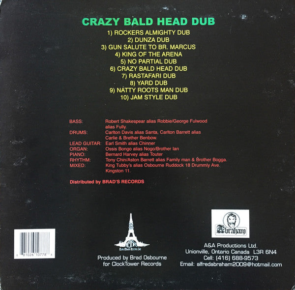 KING TUBBY "Crazy Bald Head Dub" LP