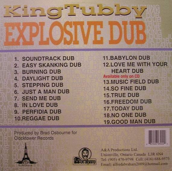 KING TUBBY "Explosive Dub" LP