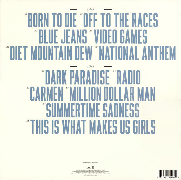 DEL REY, LANA "Born To Die" LP