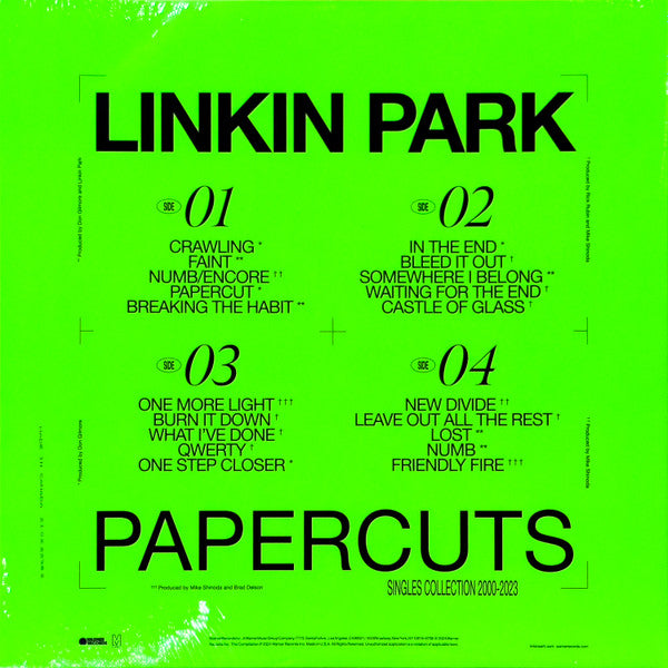 LINKIN PARK "Papercuts" LPx2
