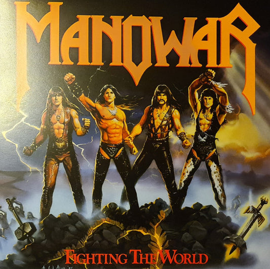 MANOWAR "Fighting The World" LP (Flaming Yellow Vinyl)