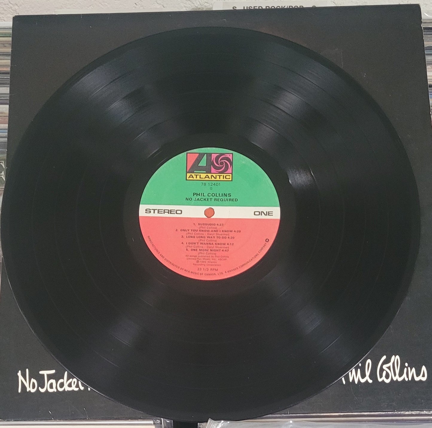 COLLINS, PHIL "No Jacket Required" LP 1985 Canadian Press VG/VG