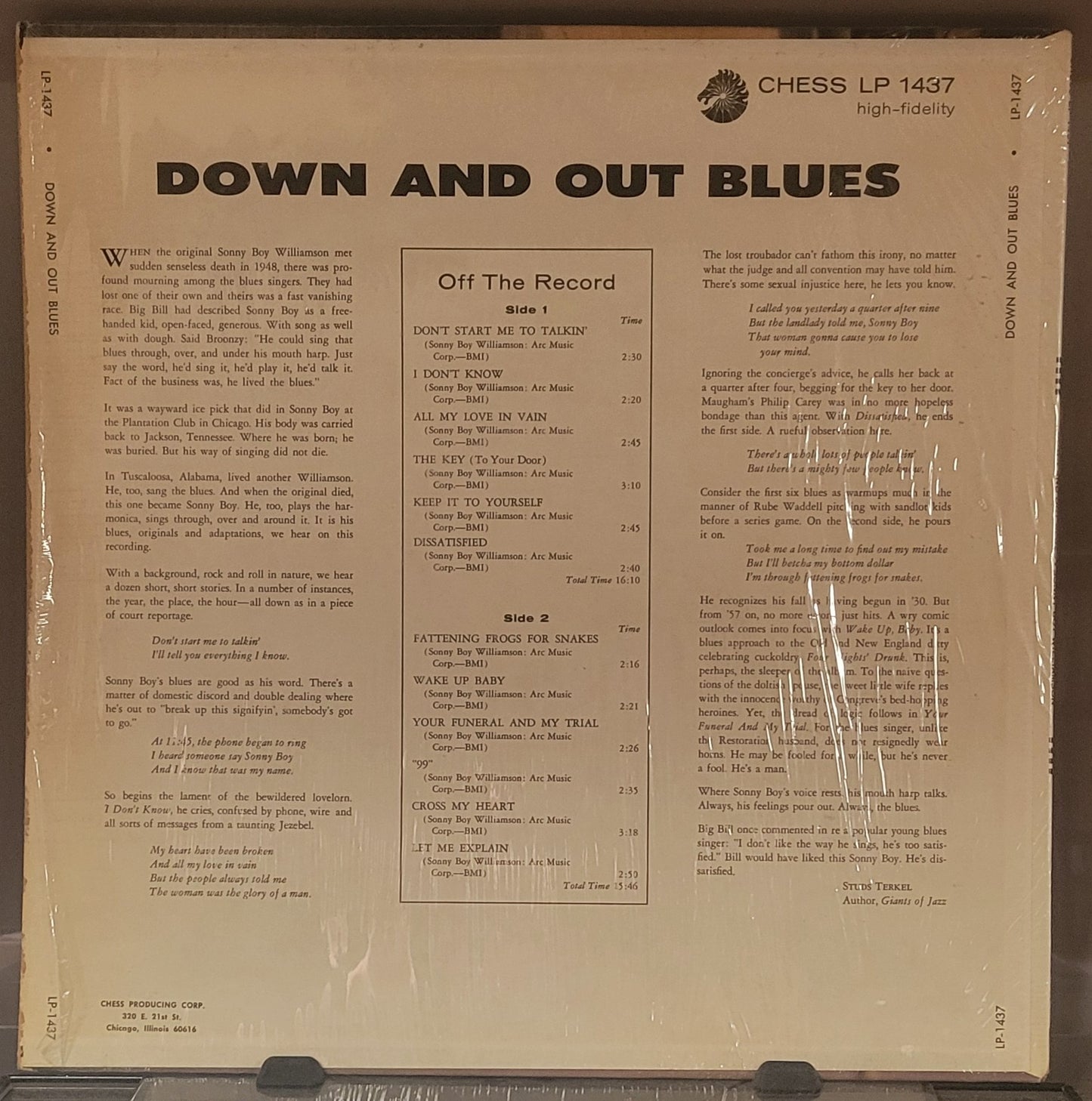 WILLIAMSON, SONNY BOY "Down and Out Blues" LP (1966)