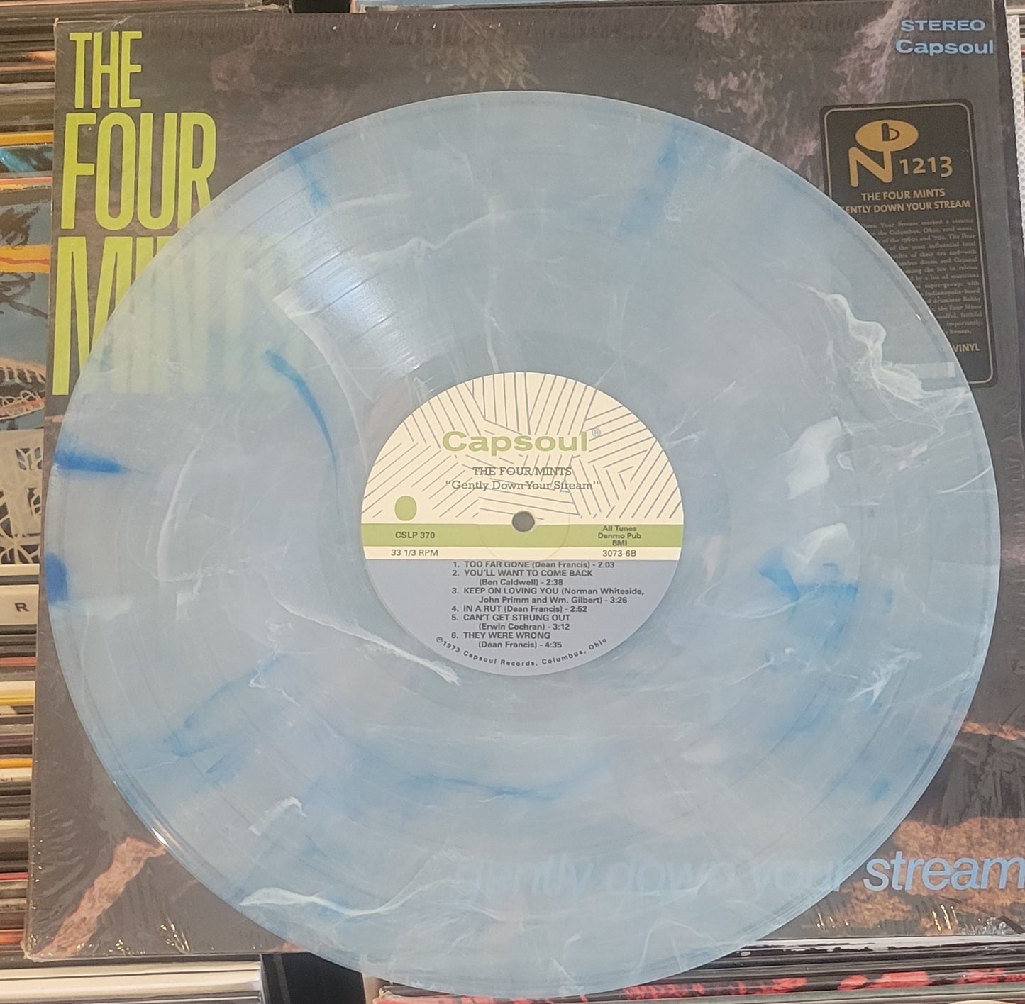 FOUR MINTS, THE "Gently Down Your Stream" LP (2021) Blue Vinyl Soul R&B VG+/VG+