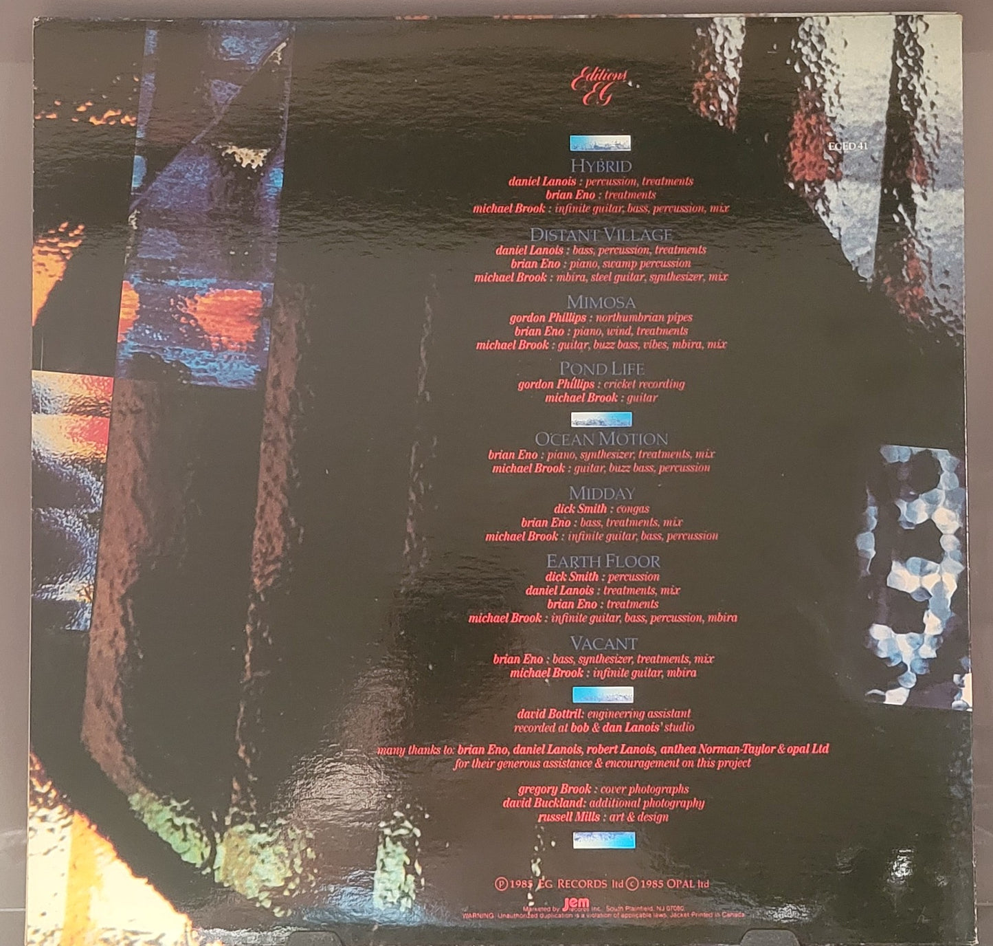 BROOK, MICHAEL (w/ENO + LANGLOIS) "Hybrid" LP