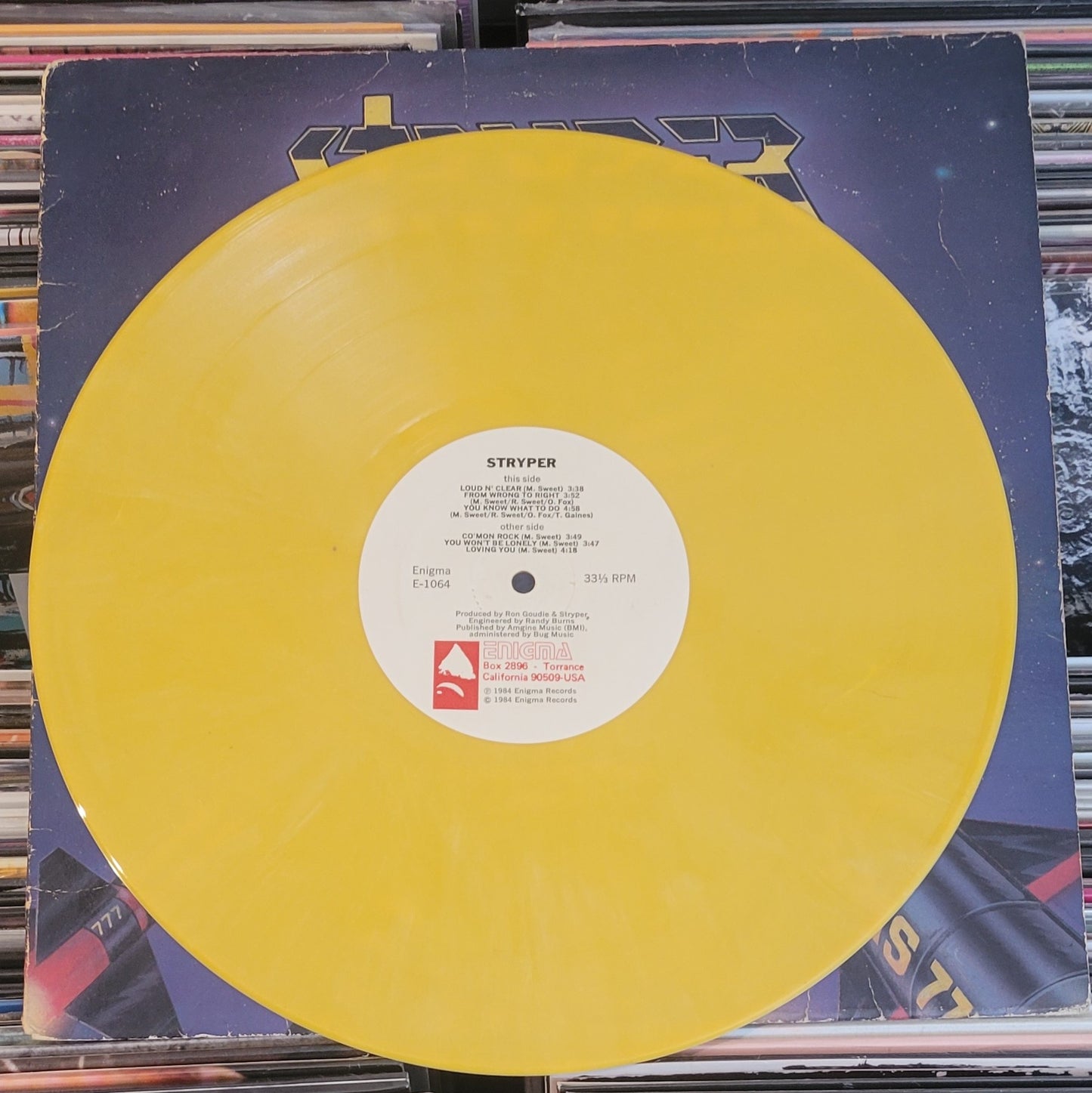 STRYPER "The Yellow and Black Attack" (1984) Yellow EP Glam Metal VG+/VG