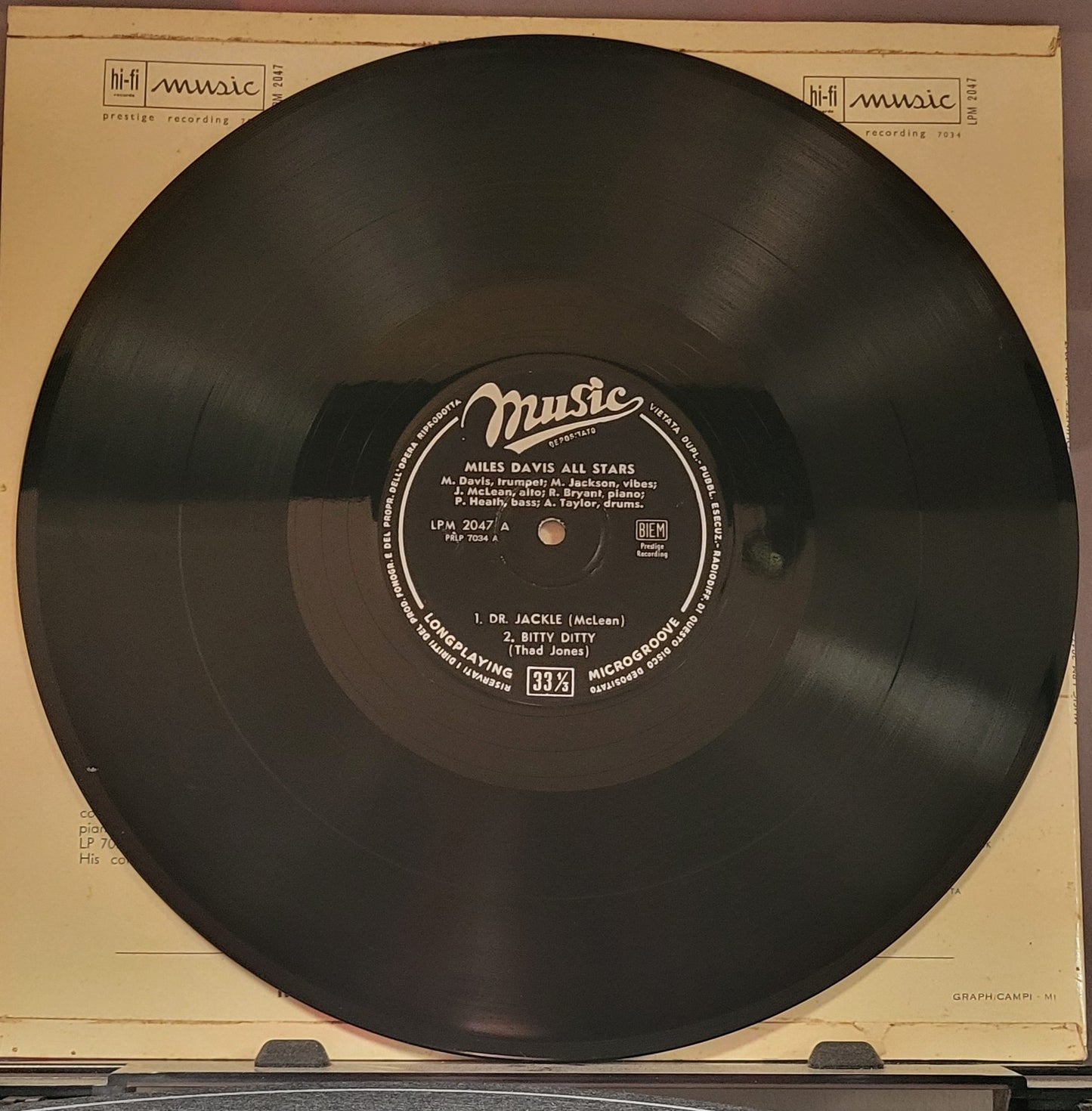 DAVIS, MILES & MILT JACKSON "Quintet/Sextet" LP (1956, Italy)