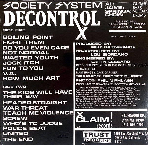 SS DECONTROL "The Kids Will Have Their Say" LP (Grey Vinyl)