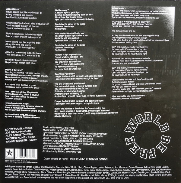WORLD BE FREE "One Time for Unity" (Black & White) EP