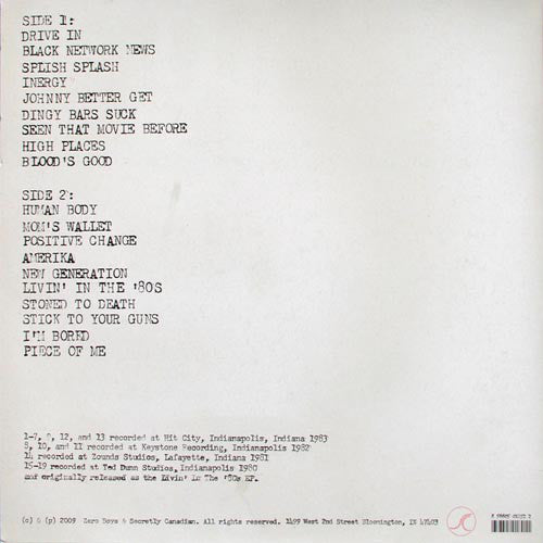 ZERO BOYS "History Of" LP