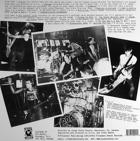 D.O.A. "Harcdcore '81" LP (2019)