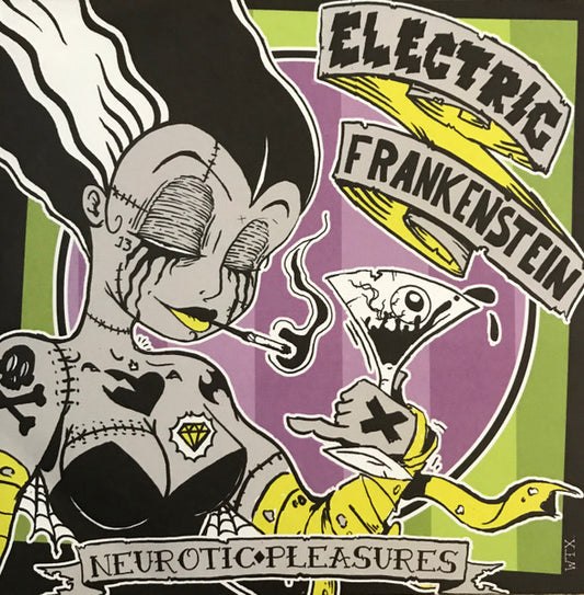 ELECTRIC FRANKENSTEIN/HELLS ENGINE "Neurotic Pleasures/Chopper Slut" EP (Green Vinyl)