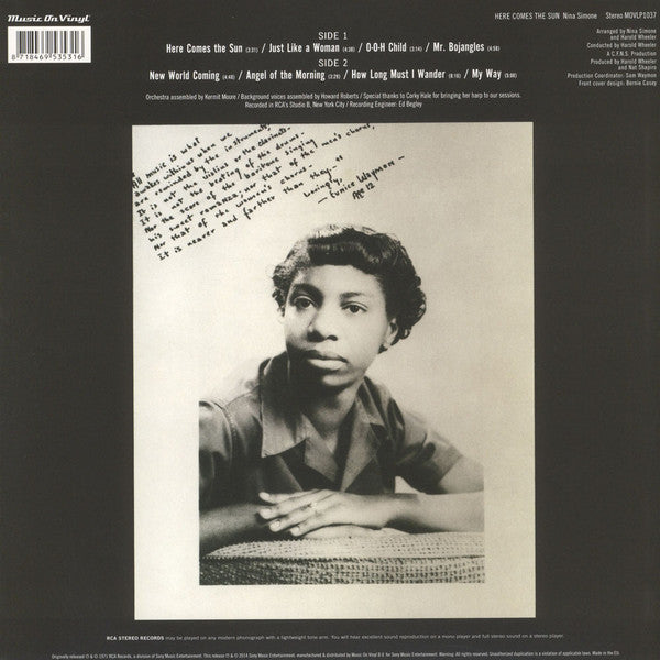 SIMONE, NINA "Here Comes The Sun" LP (180g Import)