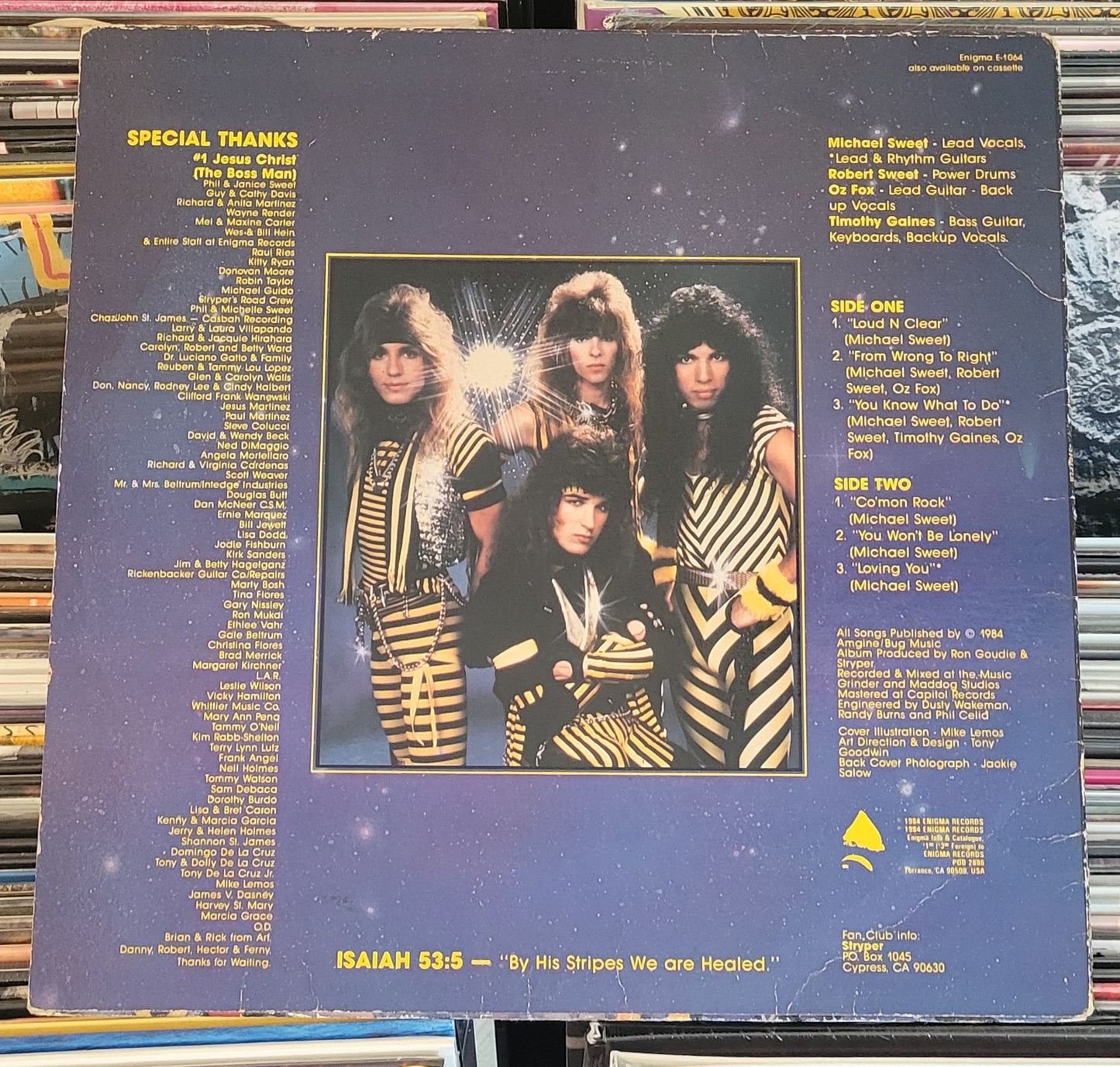 STRYPER "The Yellow and Black Attack" (1984) Yellow EP Glam Metal VG+/VG