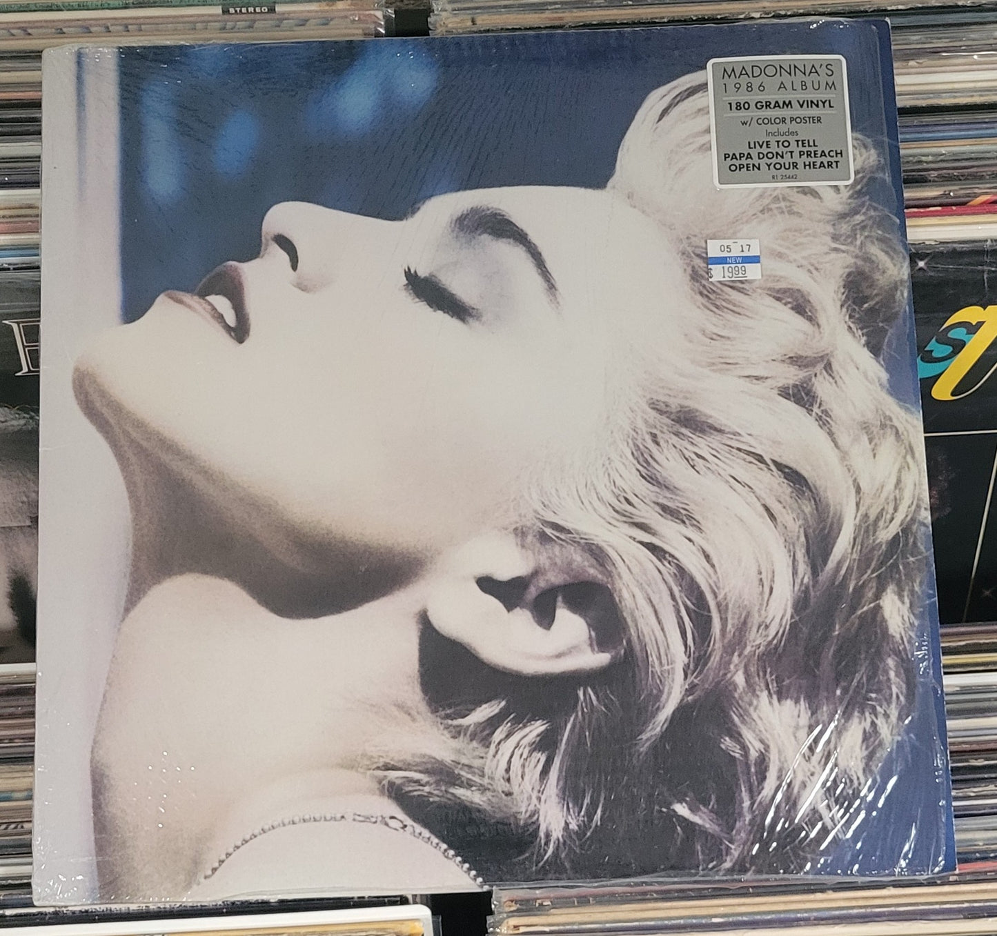 MADONNA "True Blue" LP (180g) 2016 Reissue VG+ w/ POSTER