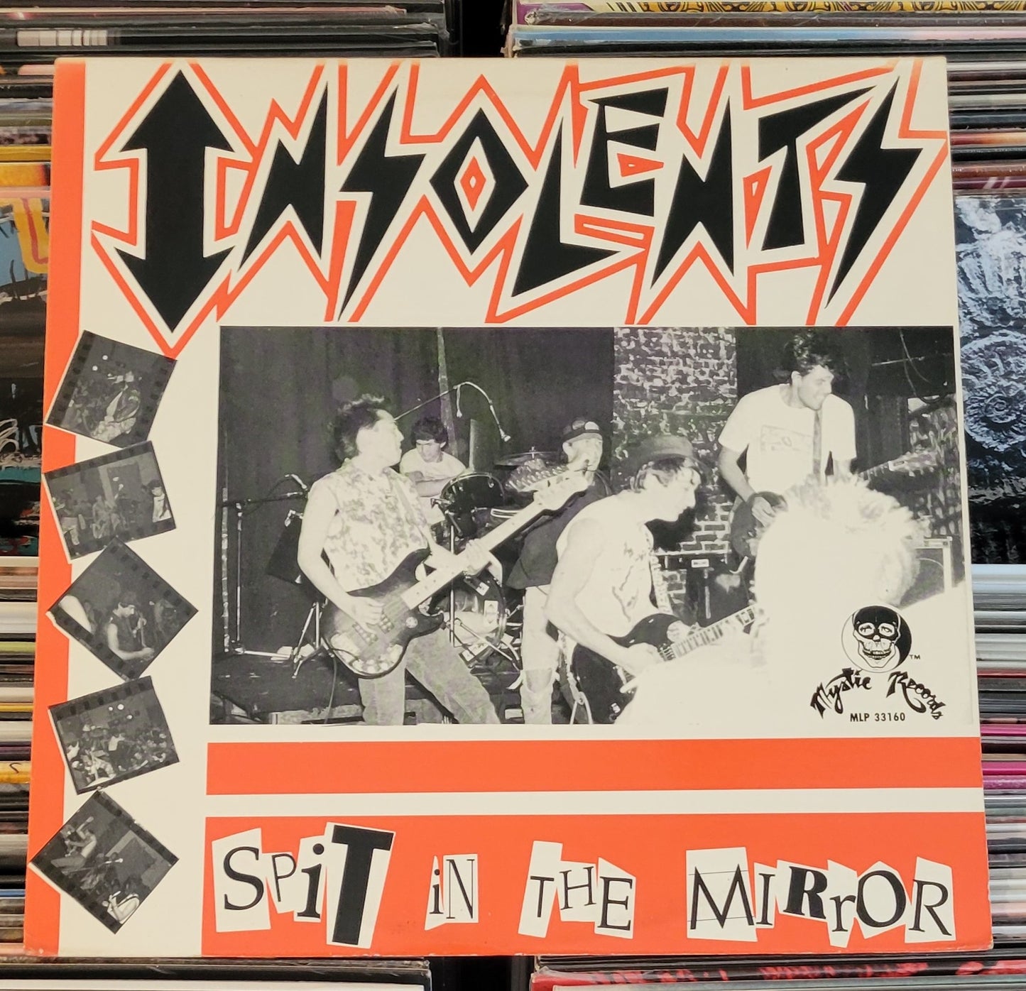 INSOLENTS "Spit in the Mirror" LP (1987) Hardcore Punk MYSTIC VG+/VG+