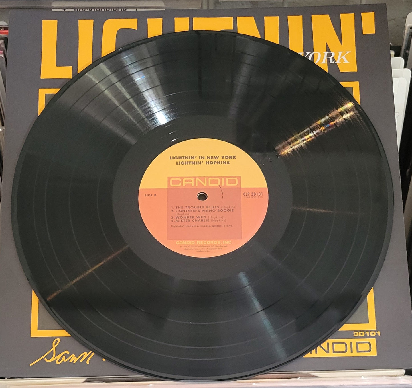 HOPKINS, SAM LIGHTNIN "Lightnin' In New York" LP (180g) 2005 VG+/VG+