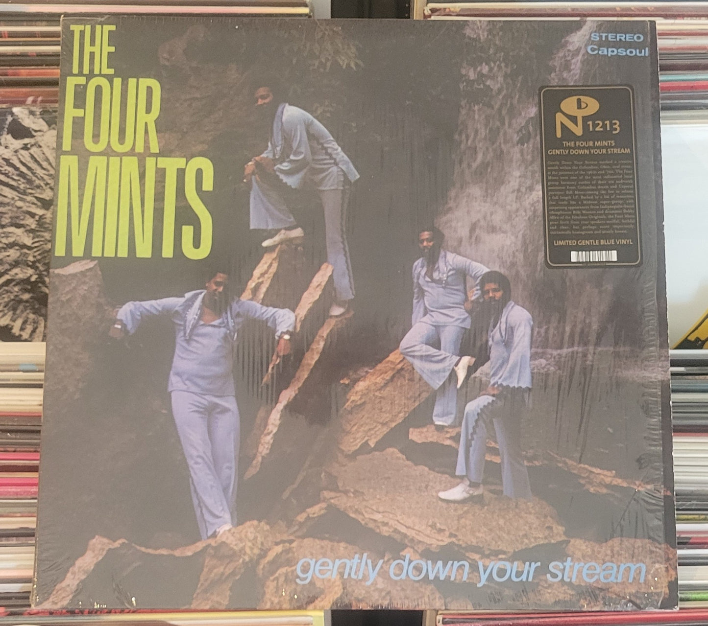 FOUR MINTS, THE "Gently Down Your Stream" LP (2021) Blue Vinyl Soul R&B VG+/VG+