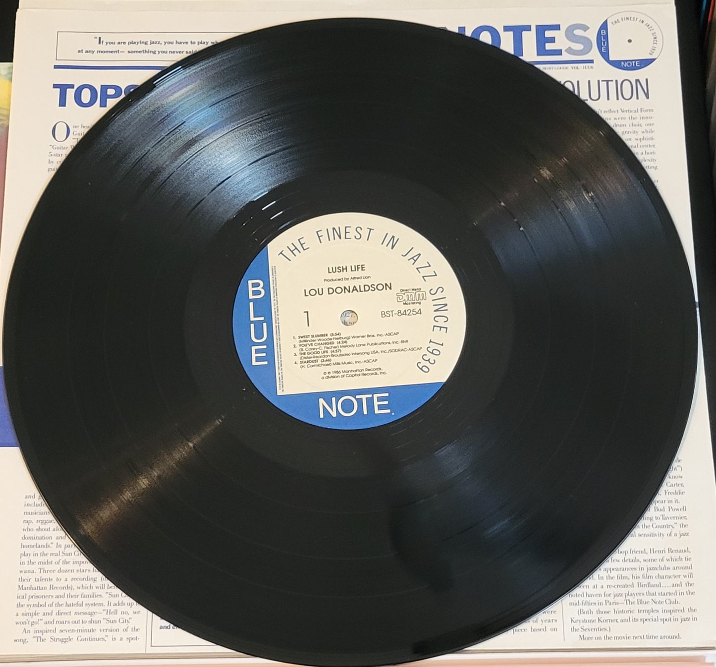 DONALDSON, LOU "Lush Life" LP (1986 Blue Note RE) VG+/VG+